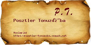 Posztler Tonuzóba névjegykártya